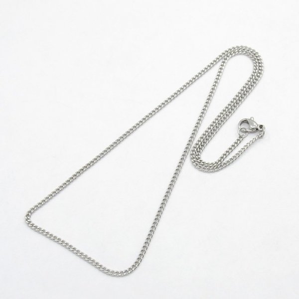 Collier N&deg;14 en acier inoxydable 50 cm Argent