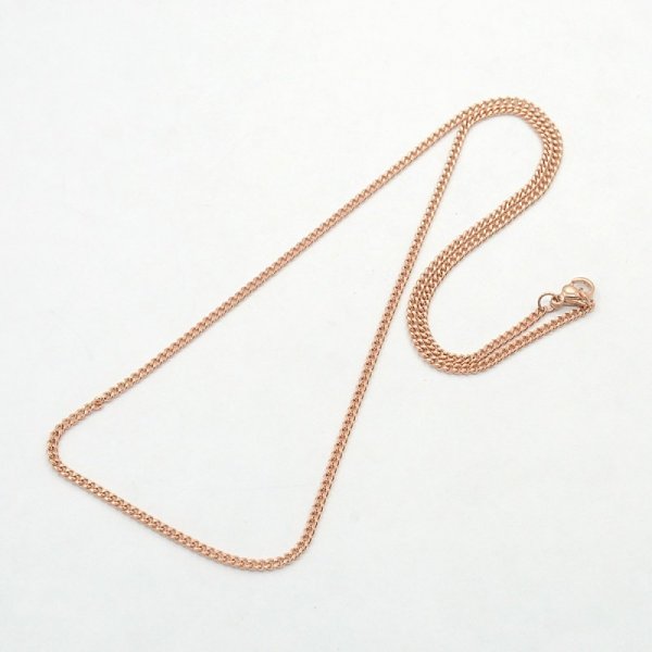 Collier N&deg;14 en acier inoxydable 50 cm Dor&eacute; Ros&eacute;