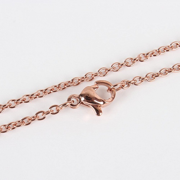 Collier N&deg;15 en acier inoxydable 45 cm Dor&eacute; Ros&eacute;