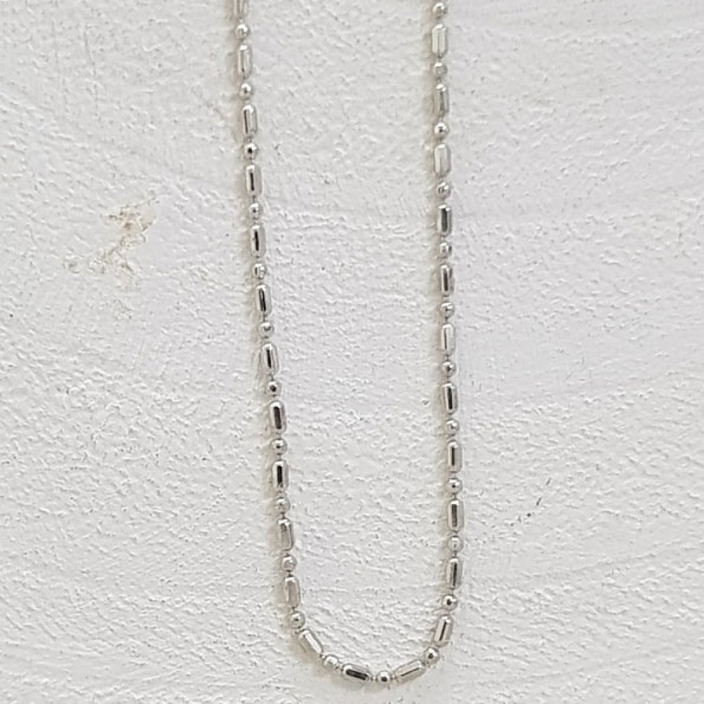 Collier chaine boule Métal Argenté N°01 de 80 cm