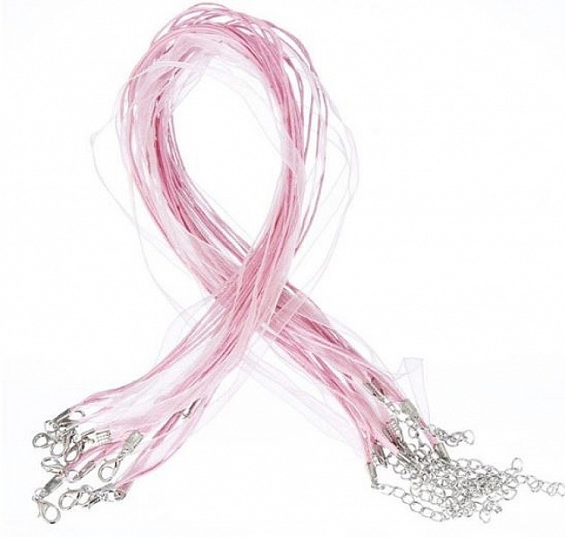 Collier ruban organza N&deg;03 et cordon enduit cir&eacute;