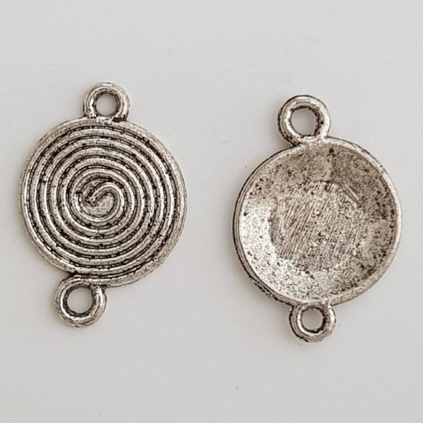 Connecteur rond spiral N&deg;01 Argent
