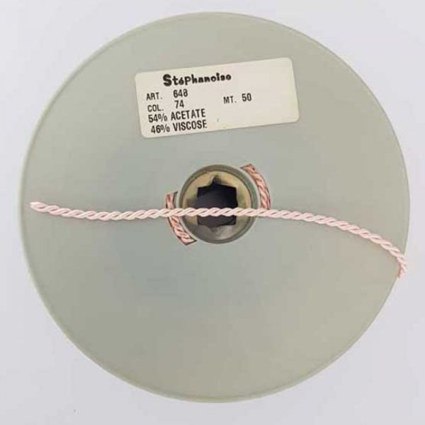 Cordon Rond Tress&eacute; 3 mm Rose N&deg;01