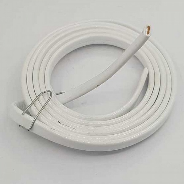 Cordon vernis plat 06 mm blanc x 1 m&egrave;tre