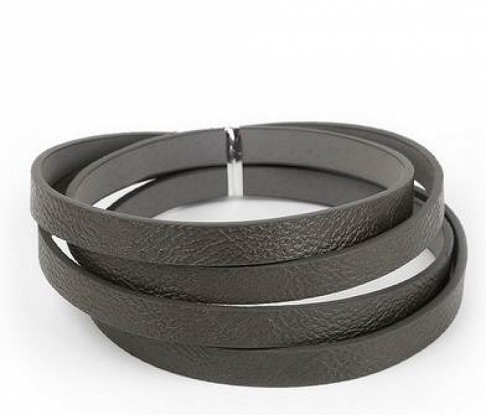 Cuir 10 mm Gris Fonc&eacute; 1 m&egrave;tre