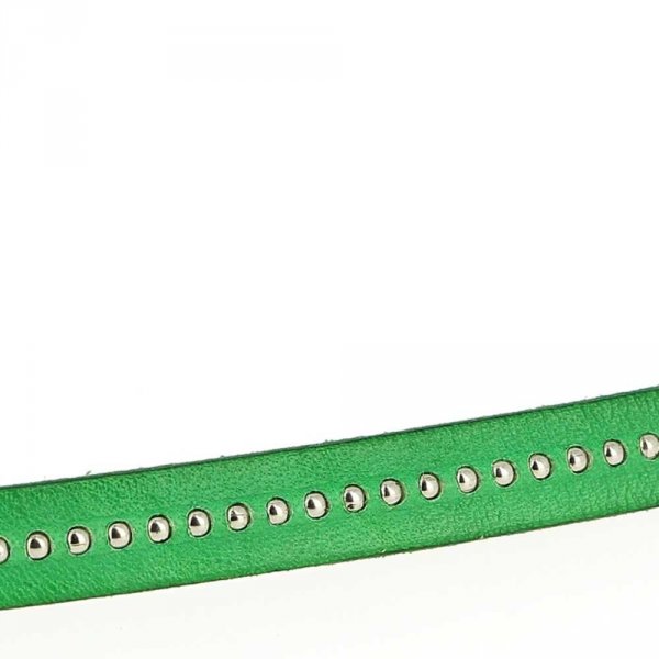 Cuir Bille B-Vert de 10 mm avec cha&icirc;nette bille nickel free par 20 cm