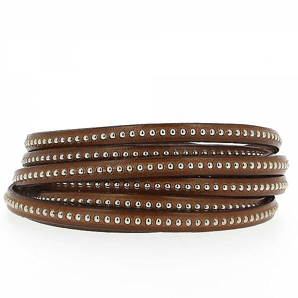 Cuir Bille Bruno de 06 mm avec cha&icirc;nette bille nickel free par 20 cm