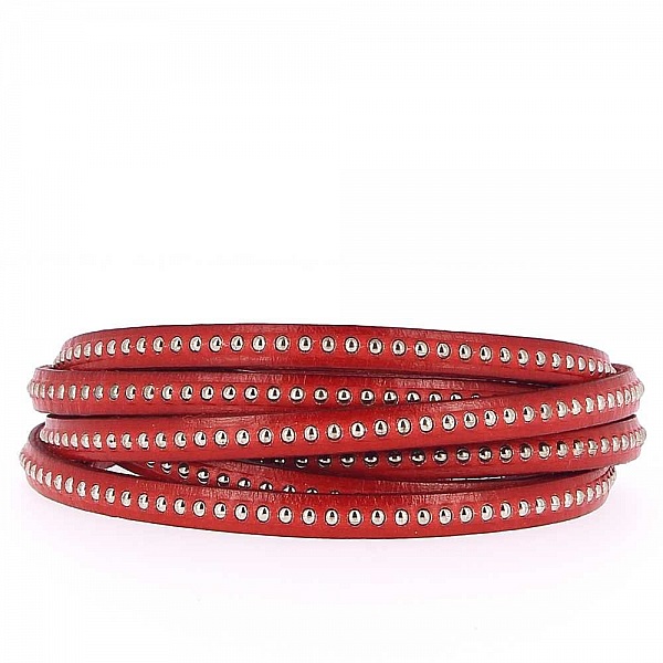 Cuir Bille Kaki de 06 mm avec cha&icirc;nette bille nickel free par 20 cm