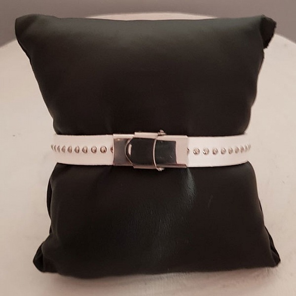 Cuir Bille Sable de 10 mm avec cha&icirc;nette bille nickel free par 20 cm