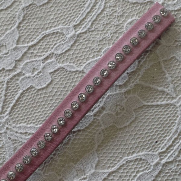 Cuir DD-Violet de 10 mm Strass Swarovski par 20 cm