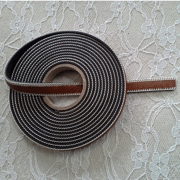 Cuir Plat Veau Marron 10 mm par 20 cm peau et cha&icirc;ne