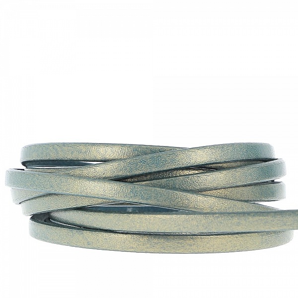 Cuir Turquoise de 05 mm Lisse par 20 cm