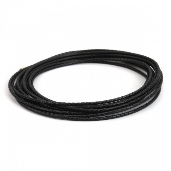 Cuir rond tress&eacute; Noir 03 mm x 5 m&egrave;tres