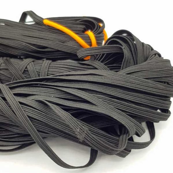 Elastique masque plat 4 mm noir n&deg;03 x 20 m&egrave;tres