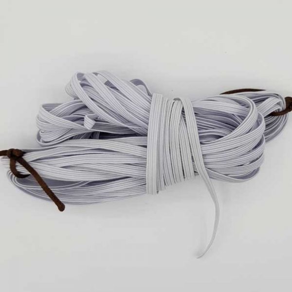 Elastique masque plat 5 mm blanc N&deg;03 x 12 m&egrave;tres - 01