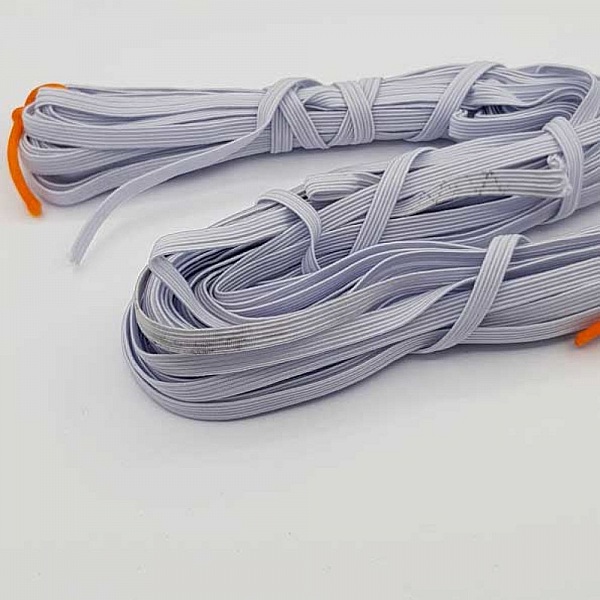 Elastique masque plat 5 mm blanc N&deg;03 x 14.50 m&egrave;tres