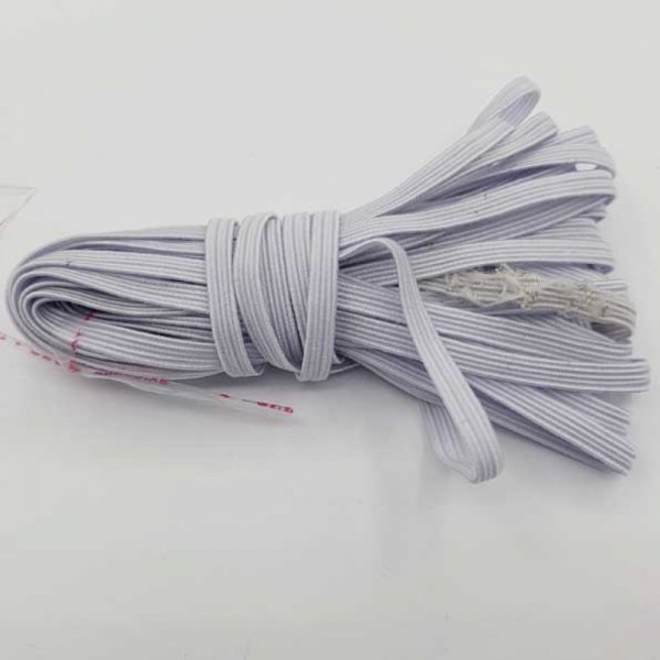 Elastique masque plat 5 mm blanc N&deg;03 x 7.50 m&egrave;tres