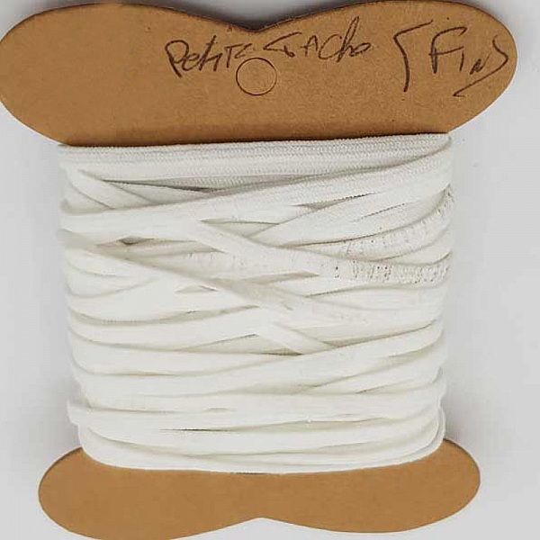 Elastique masque plat 3 mm blanc x 8 m&egrave;tres