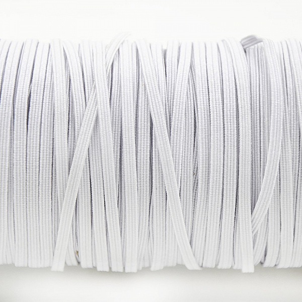 Elastique masque plat 5 mm BLANC N&deg;02 au m&egrave;tre