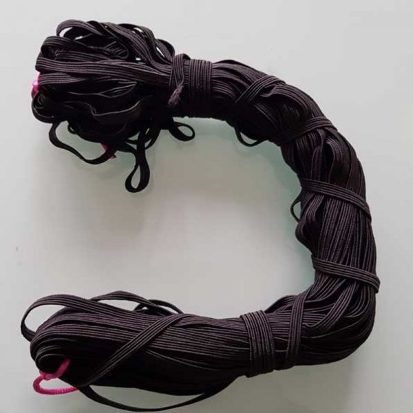 Elastique masque plat 5 mm noir n&deg;03 x 25 m&egrave;tres