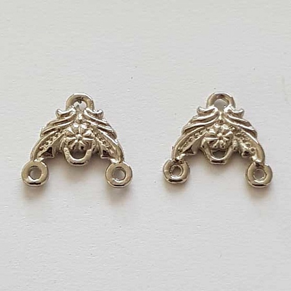 Embout fermoir multi rangs 3 trous Argent N&deg;07