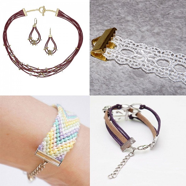 Embout griffe pour cordon 20 x 08 mm Dor&eacute;