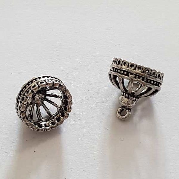 Embout &agrave; coller N&deg;10 Argent 14 x 13 mm