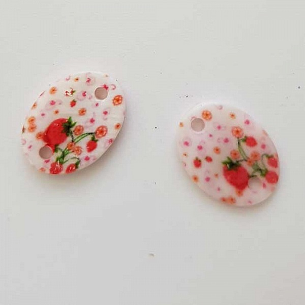 Entre deux fantaisie Ovale &agrave; fleurs 20x14 mm N&deg;04