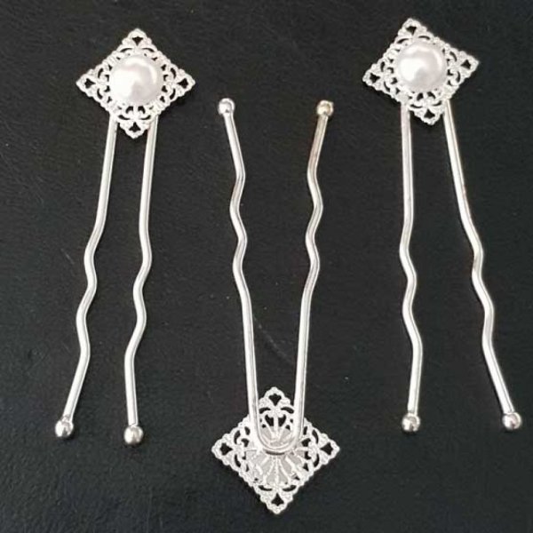 Epingle &agrave; cheveux Blanc mariage N&deg;01