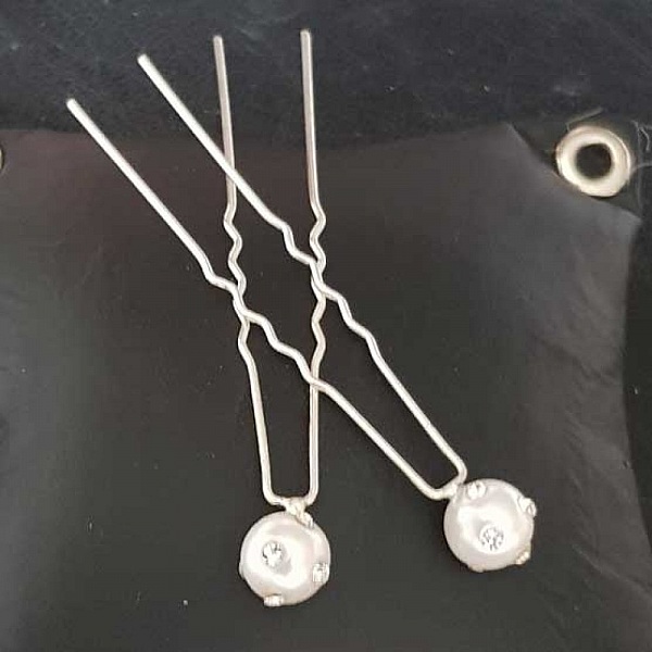 Epingle &agrave; cheveux Blanc mariage N&deg;09