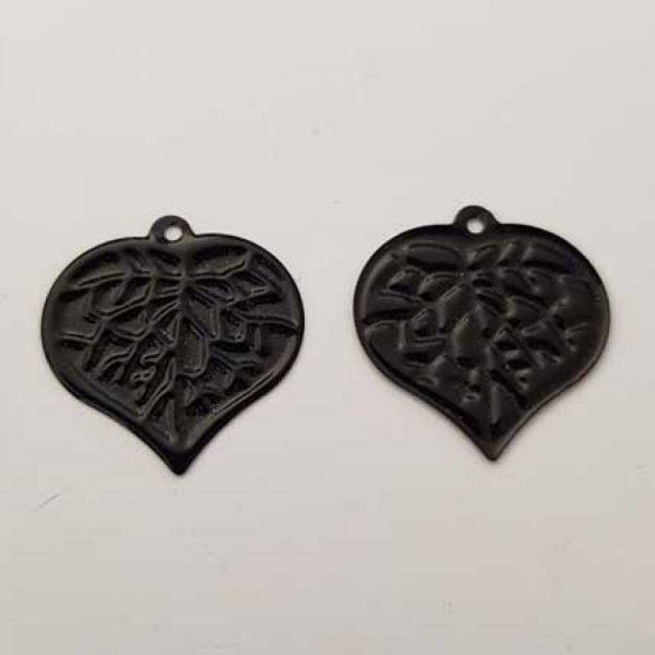 Estampe N&deg;04 Feuille Noir 17 x 17 mm