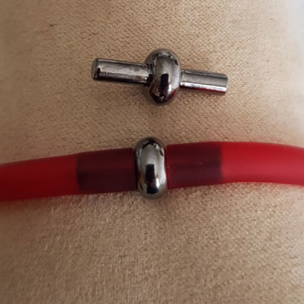 Fermoir Gun M&eacute;tal pour cordon Pvc Creux 5 mm