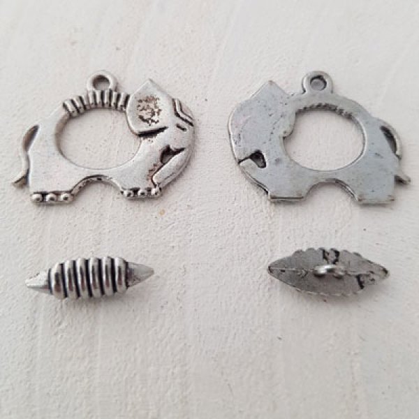 Fermoir Toggle Motif &Eacute;l&eacute;phant Argent N&deg;11