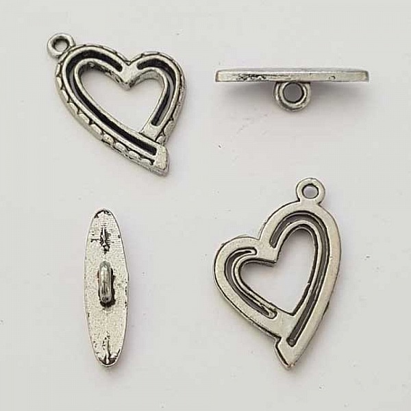 Fermoir Toggle Motif Coeur N&deg;26 Argent