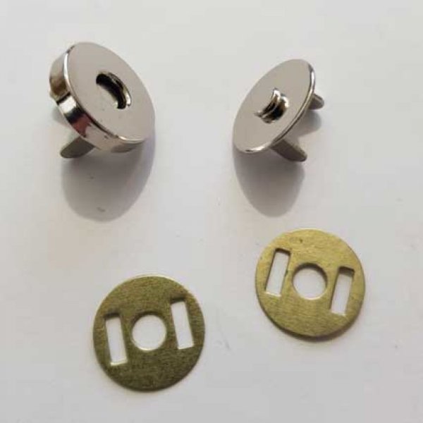 Fermoir aimant&eacute; Argent&eacute; 14.5 mm pour fermeture de sac, pochette