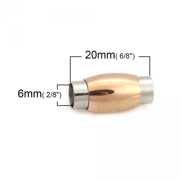 Fermoir aimant&eacute; Inoxydable 06 mm Argent/Champagne N&deg;07