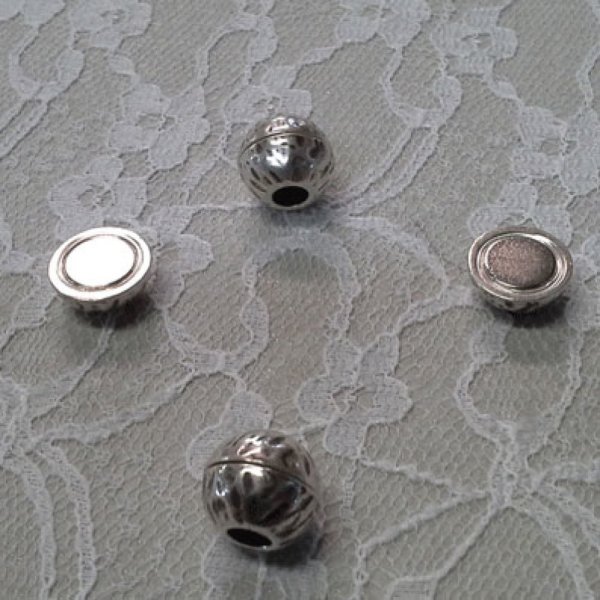 Fermoir aimant&eacute; zamak pour cuir Rond 05 mm