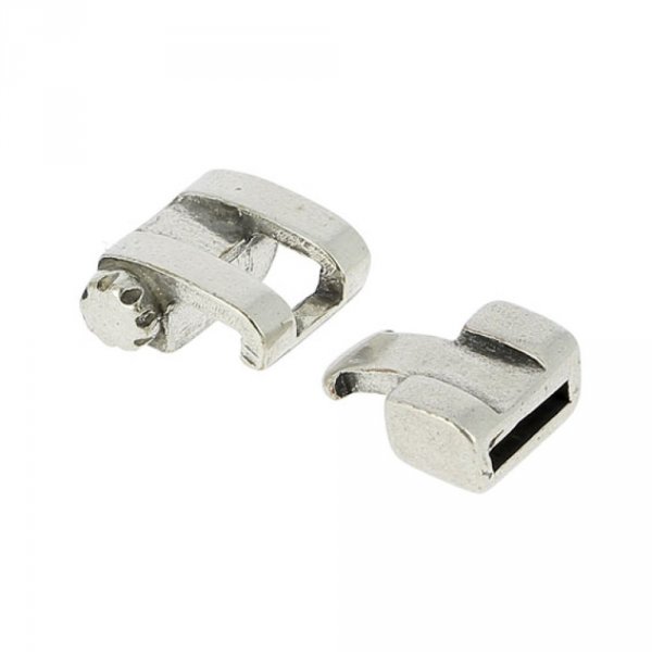 Fermoir crochet zamak pour cuir 10 mm
