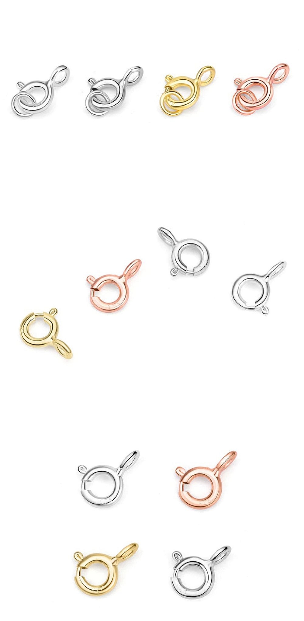 Fermoir rond &agrave; ressort Argent 925 N&deg;03