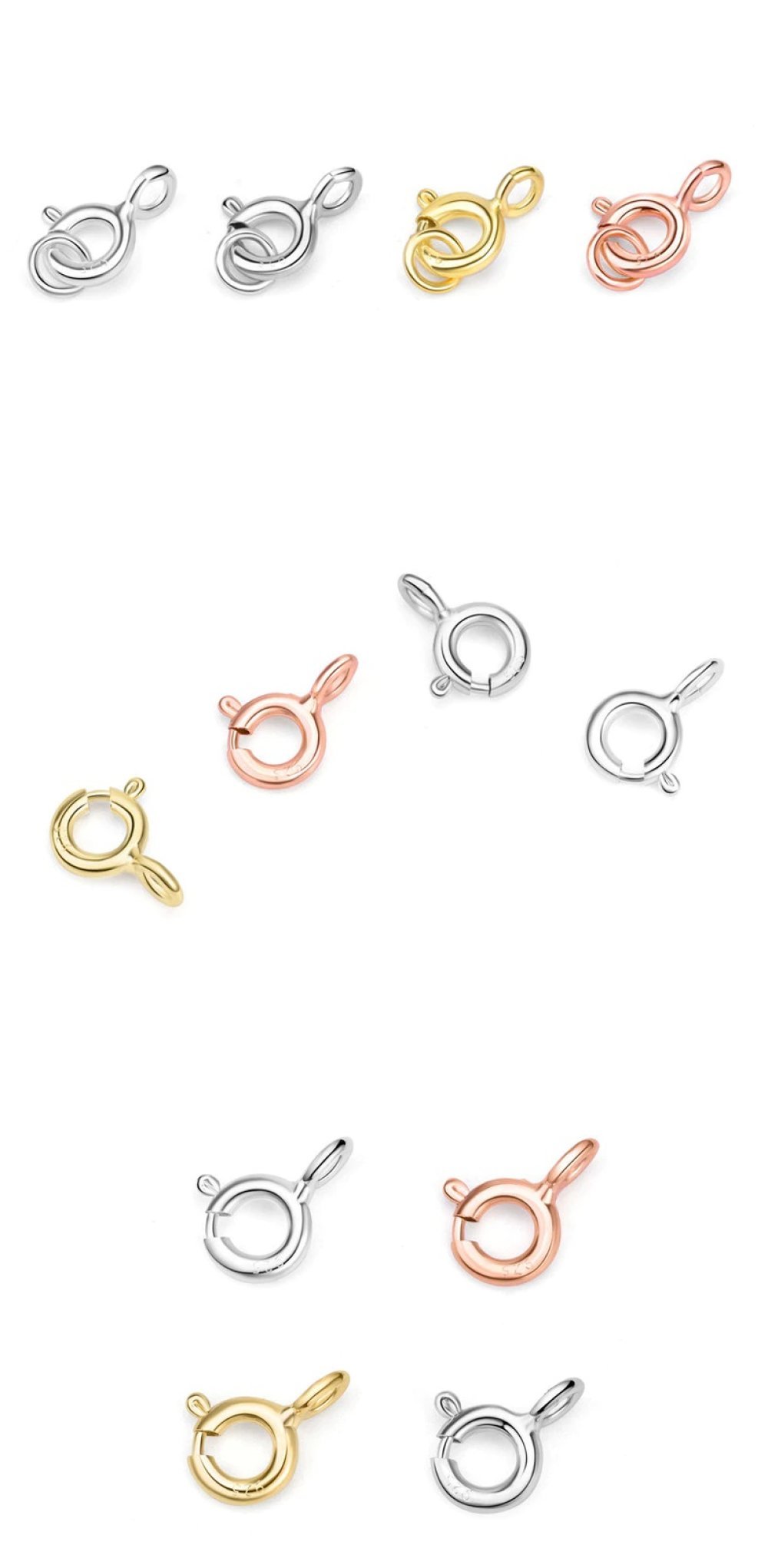 Fermoir rond &agrave; ressort Argent 925 N&deg;04