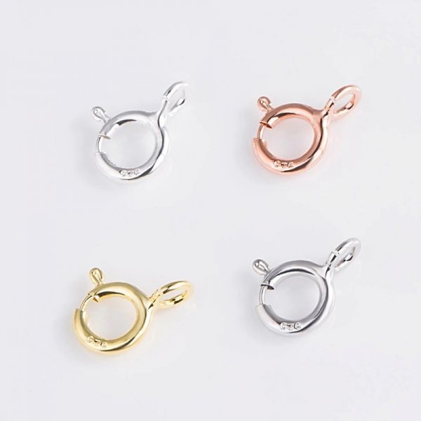 Fermoir rond &agrave; ressort Argent 925 N&deg;04