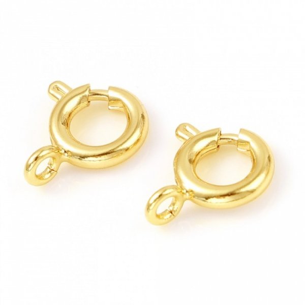 Fermoir rond &agrave; ressort Plaqu&eacute; Or N&deg;01 Dor&eacute;