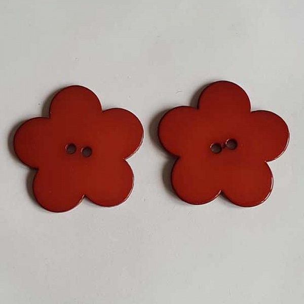 Fleur Big Pop r&eacute;sine 58mm 2 trous Brique