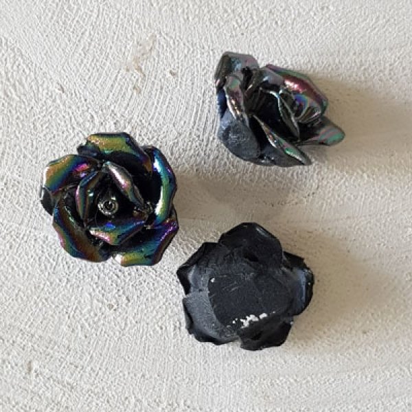 Fleur Fa&iuml;ence 15 mm N&deg;02-03 Chrome