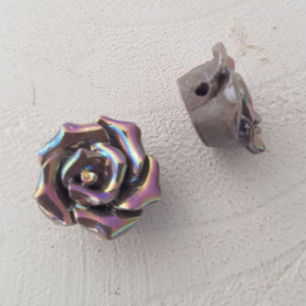 Fleur Fa&iuml;ence 15 mm N&deg;02-06 Gris