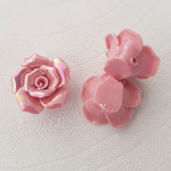 Fleur Fa&iuml;ence 15 mm N&deg;02-08 Rose clair