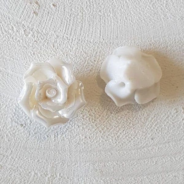 Fleur Fa&iuml;ence 20 mm N&deg;02-02 Blanc