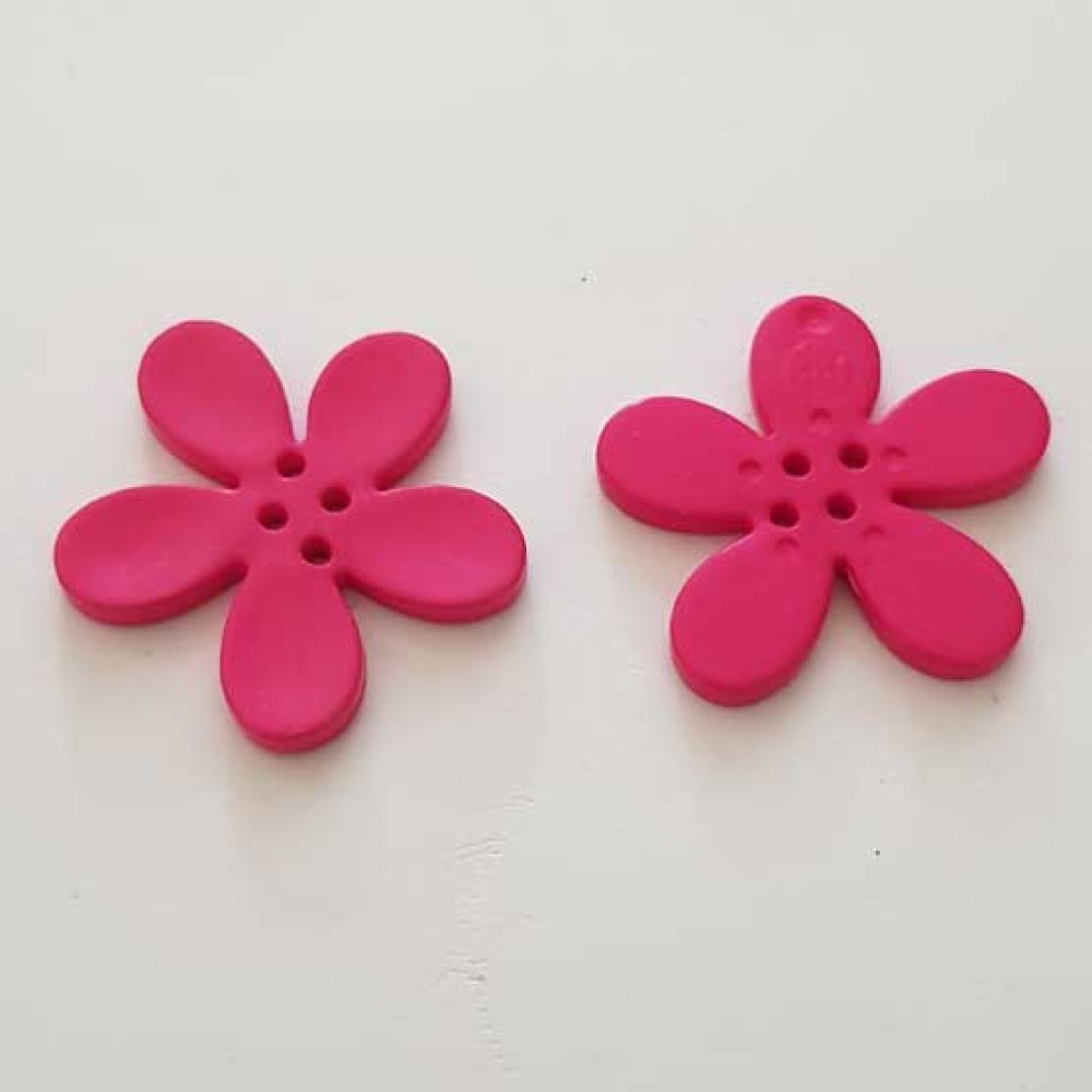 Fleur Orchidée résine 4 trous 30 x 3 mm Fushia Vif