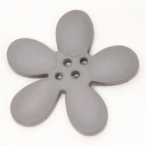 Fleur Orchid&eacute;e r&eacute;sine 4 trous 40 x 3 mm Gris Clair