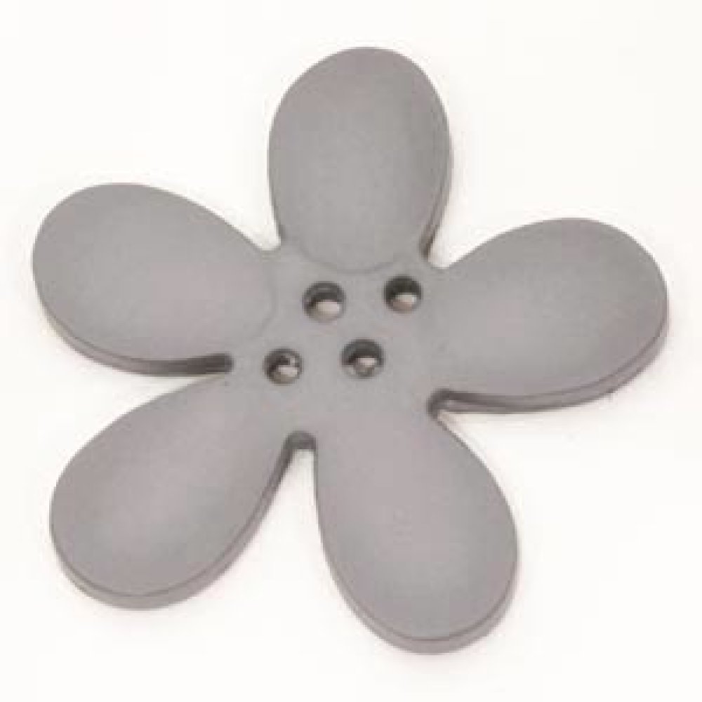 Fleur Orchidée résine 4 trous 20 x 3 mm Gris Clair